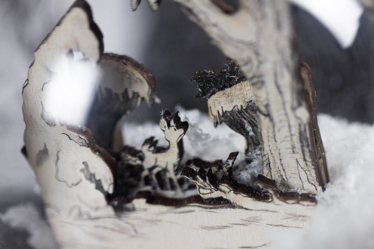 a close up of a wooden sculpture 