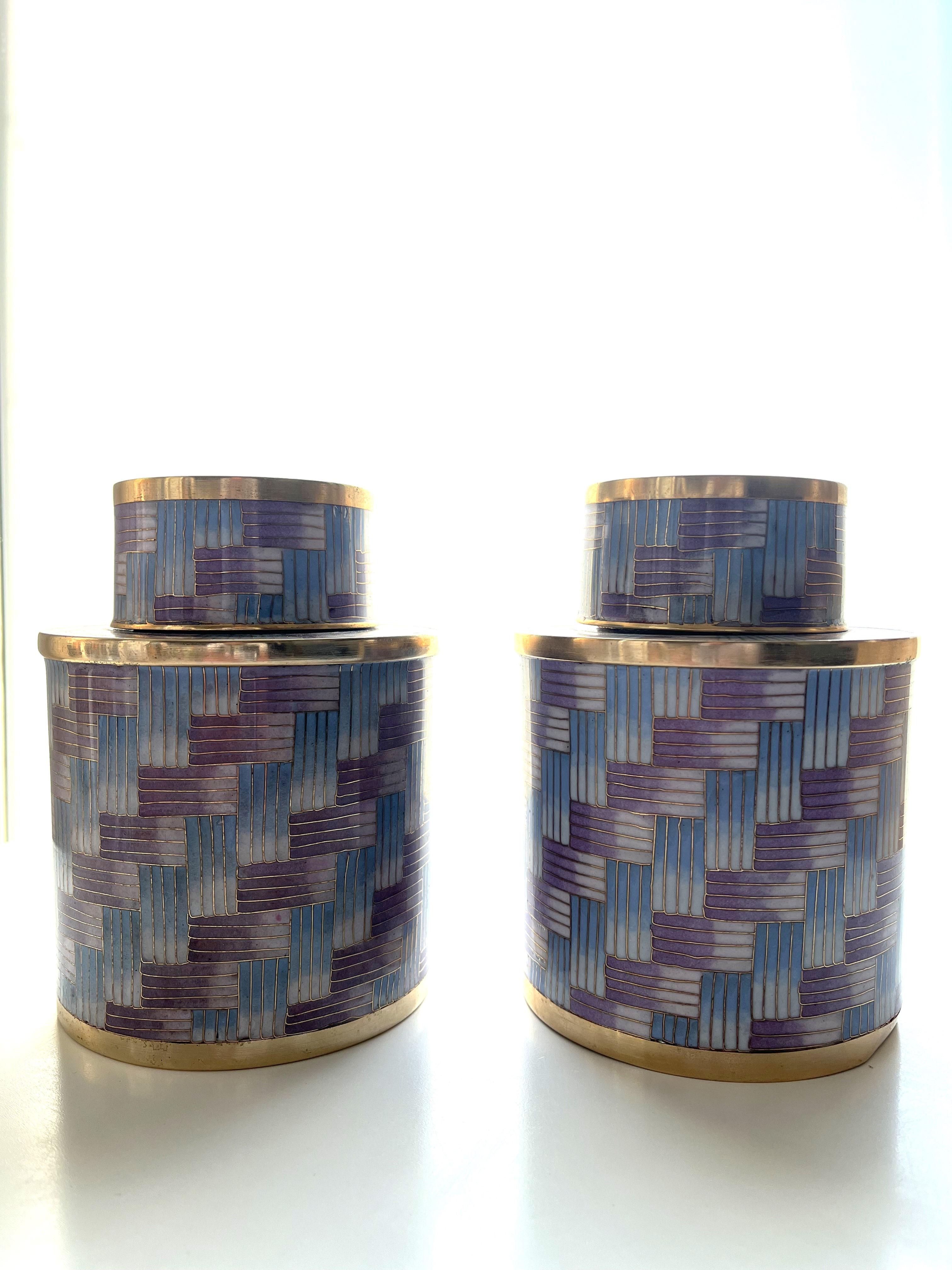 Boîtes à thé en cloisonné Fabienne Jouvin