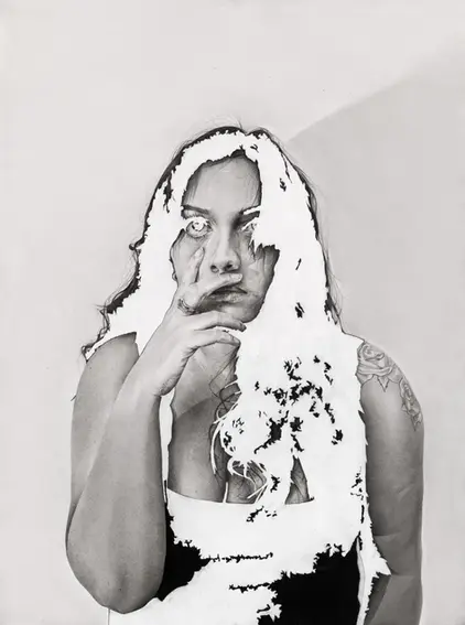 Detailed and realistic charcoal portrait by artist Dylan Andrews.