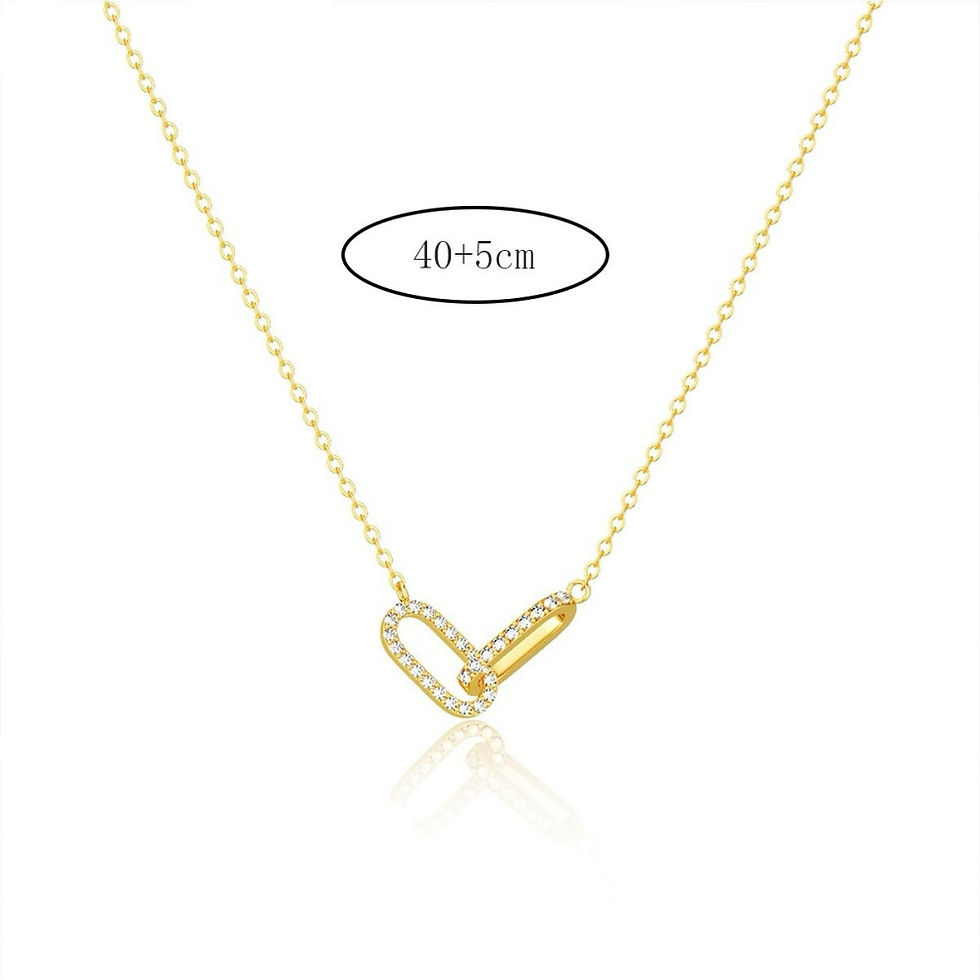 Thumbnail: Simple Double Circle Pendant Necklace Gold Color Women Clavicle Chain Necklace F