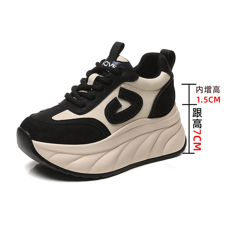 Thumbnail: High Quality 8CM Platform Sneakers for Women Wedge Heel Women Casual Shoes Chunk