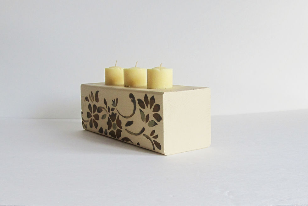 Thumbnail: Rustic Wooden Candle Holder, Wood Tealight Candle Holder