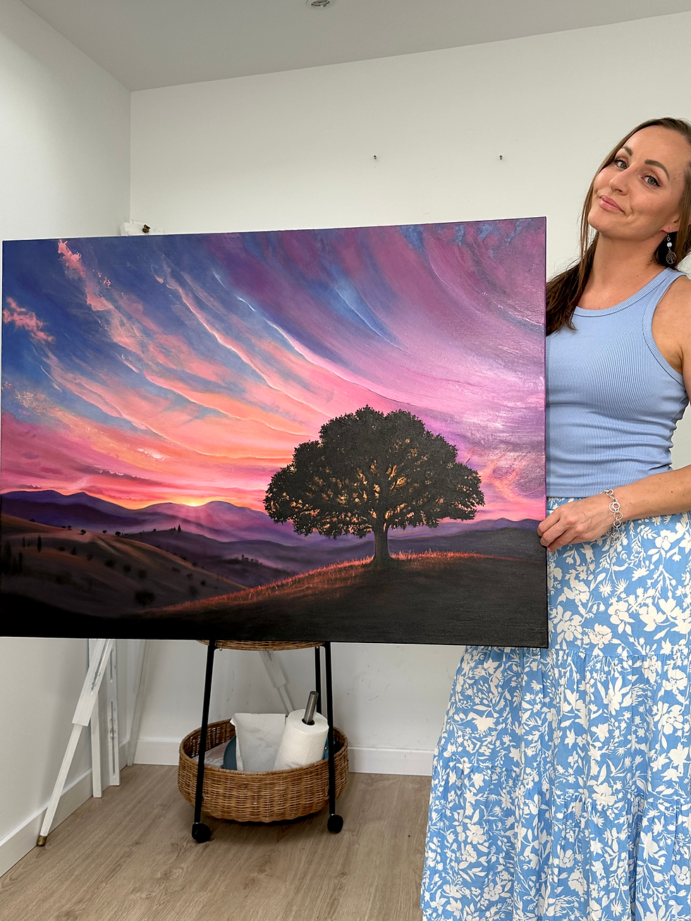 Thumbnail: An Artist’s Sunset | Large Original Mediterranean Landscape Painting