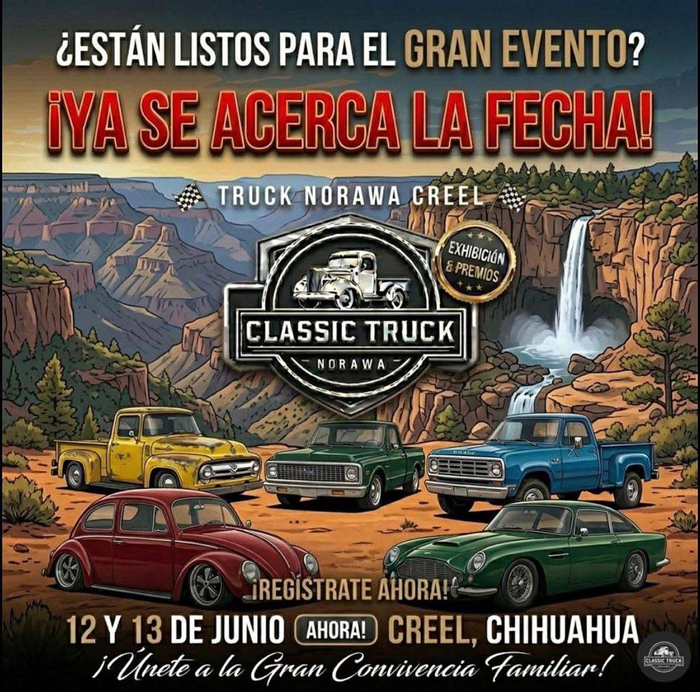 Show de autos clásicos en Creel "Classic Truck Norawa"