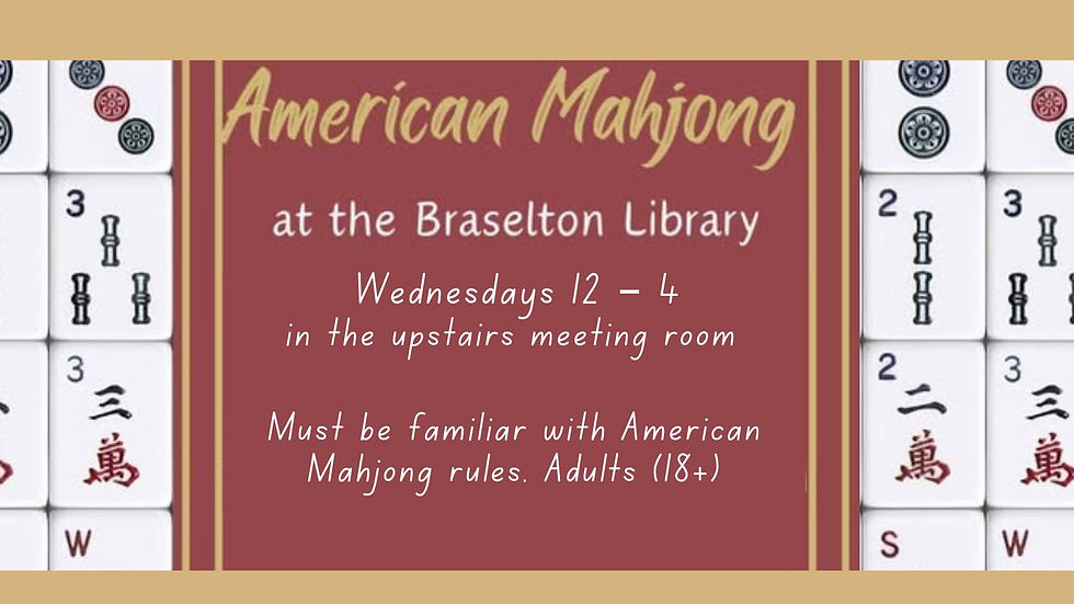 American Mahjong at the Braselton Library
