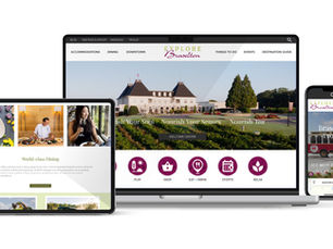 A mockup of ExploreBraselton.com on desktop, tablet and mobile