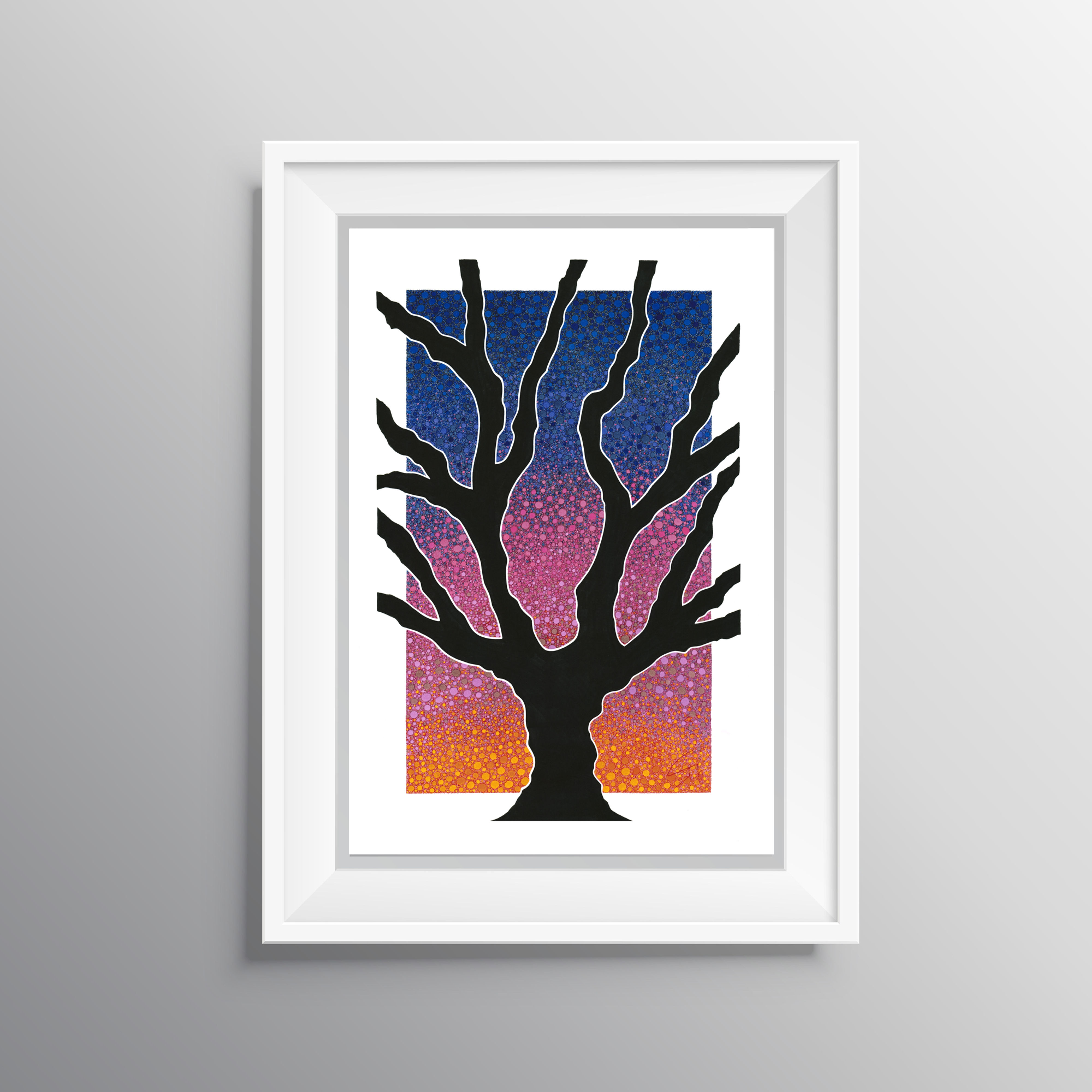 An image showing the Guardian of Time print framed in a white picture frame