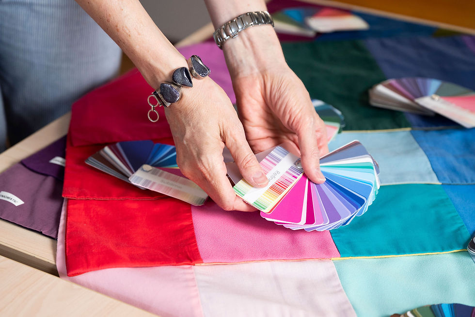Colour analysis colour swatches and drapes Karin Davidson Image consultant and personal stylist Perth My Tall Stylist