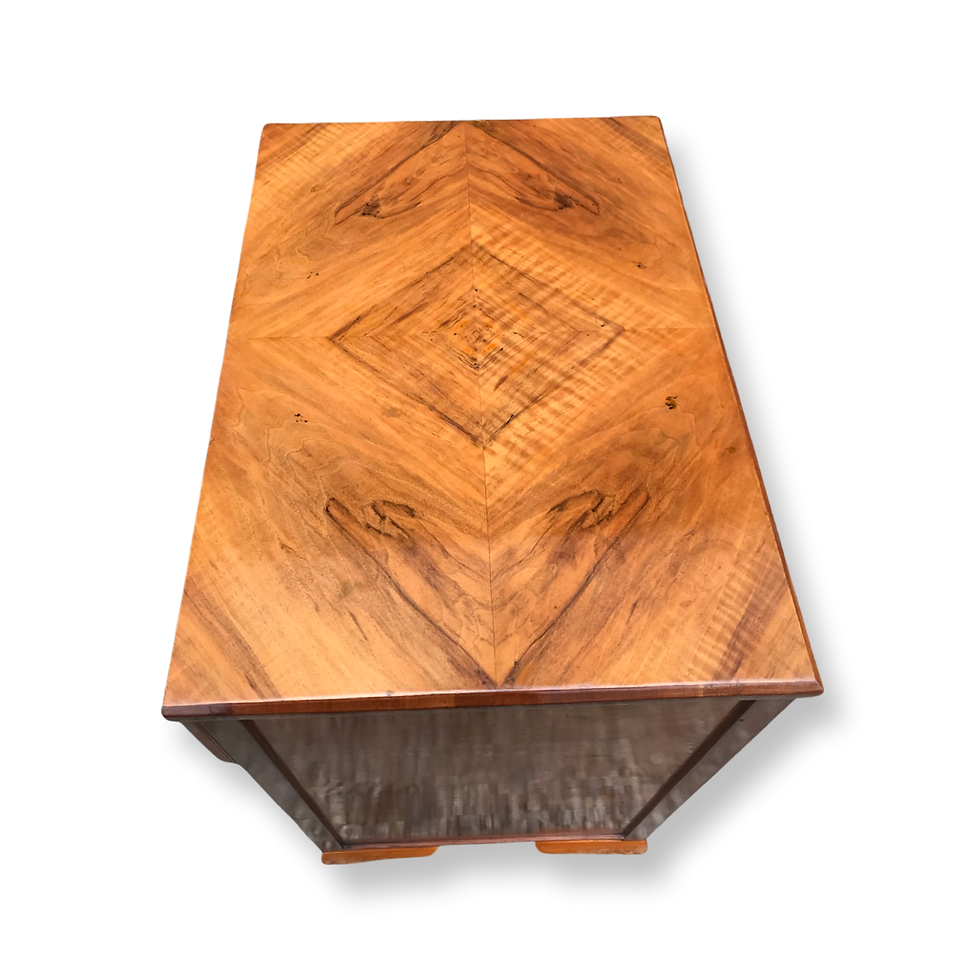 Thumbnail: Art Deco walnut chest of drawers of Geometric pattern