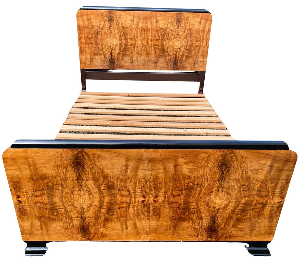 Thumbnail: Art Deco Figured Walnut Double Bed