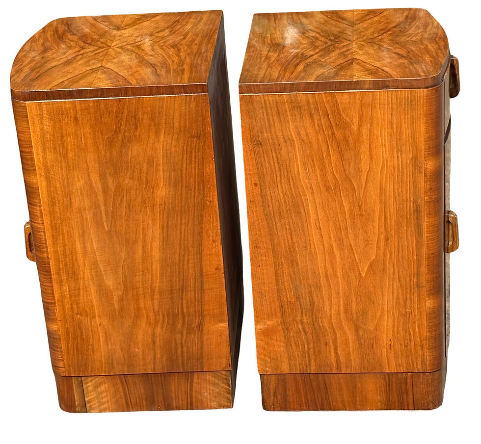 Thumbnail: Pair of matching Art Deco bedside cabinets/nightstands