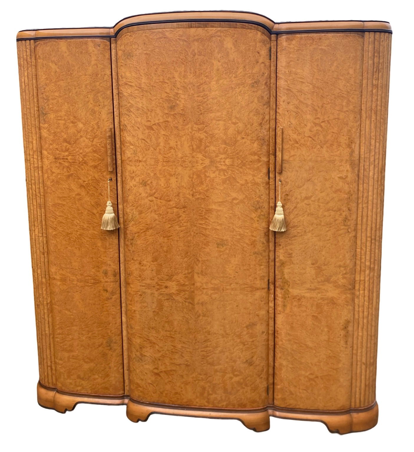Art Deco Triple Burr maple Harry and Lou Epstein wardrobe