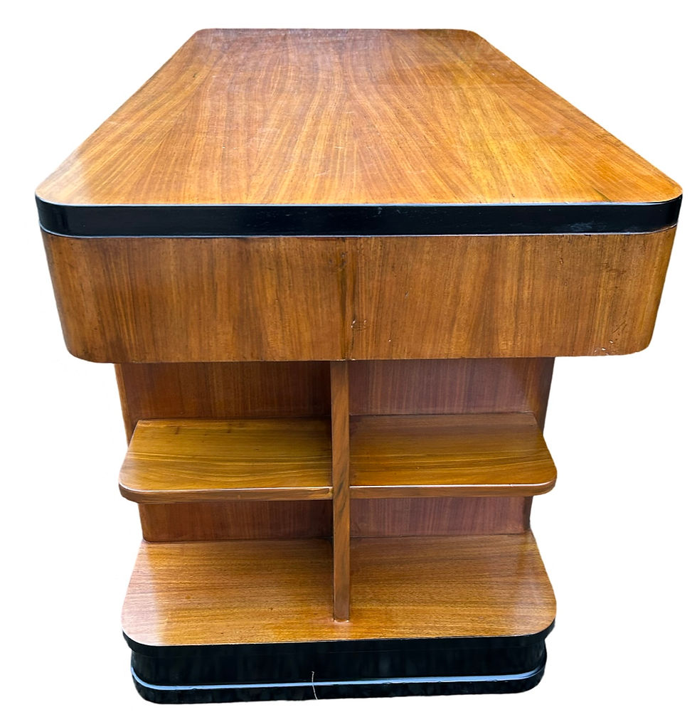 Thumbnail: Stunning Art Deco Blonde figured walnut veneered Desk