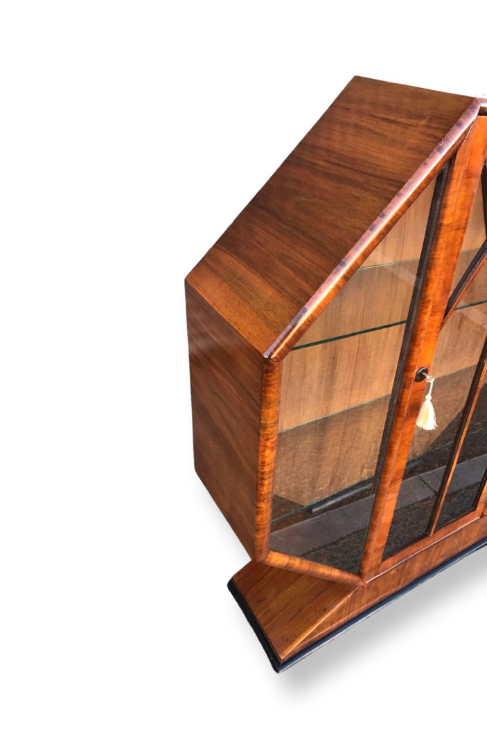 Thumbnail: Art Deco Octagonal  Walnut Display Cabinet