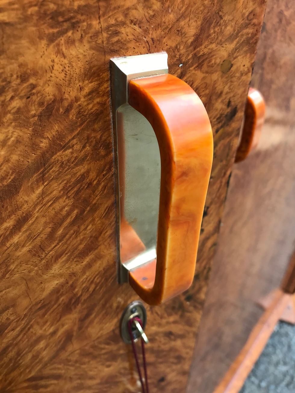 Thumbnail: 1920’s French Art Deco highly figured walnut triple wardrobe (flat packs)