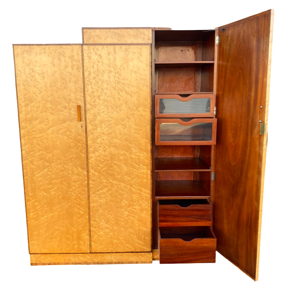 Thumbnail: Beautiful Art Deco Asymetric Triple Wardrobe with Royal Provenance