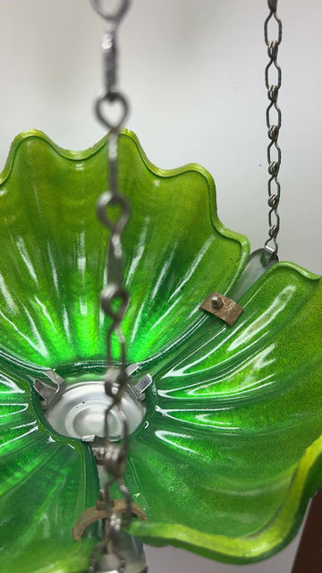 Thumbnail: Art Deco Emerald Green Shell Ceiling Light