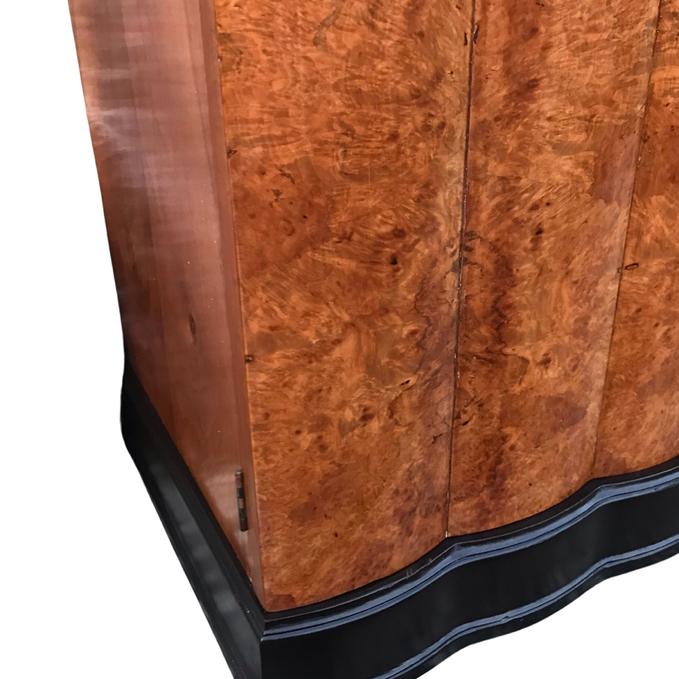 Thumbnail: 1930s Art Deco Fluted Burr Walnut Double Wardrobe