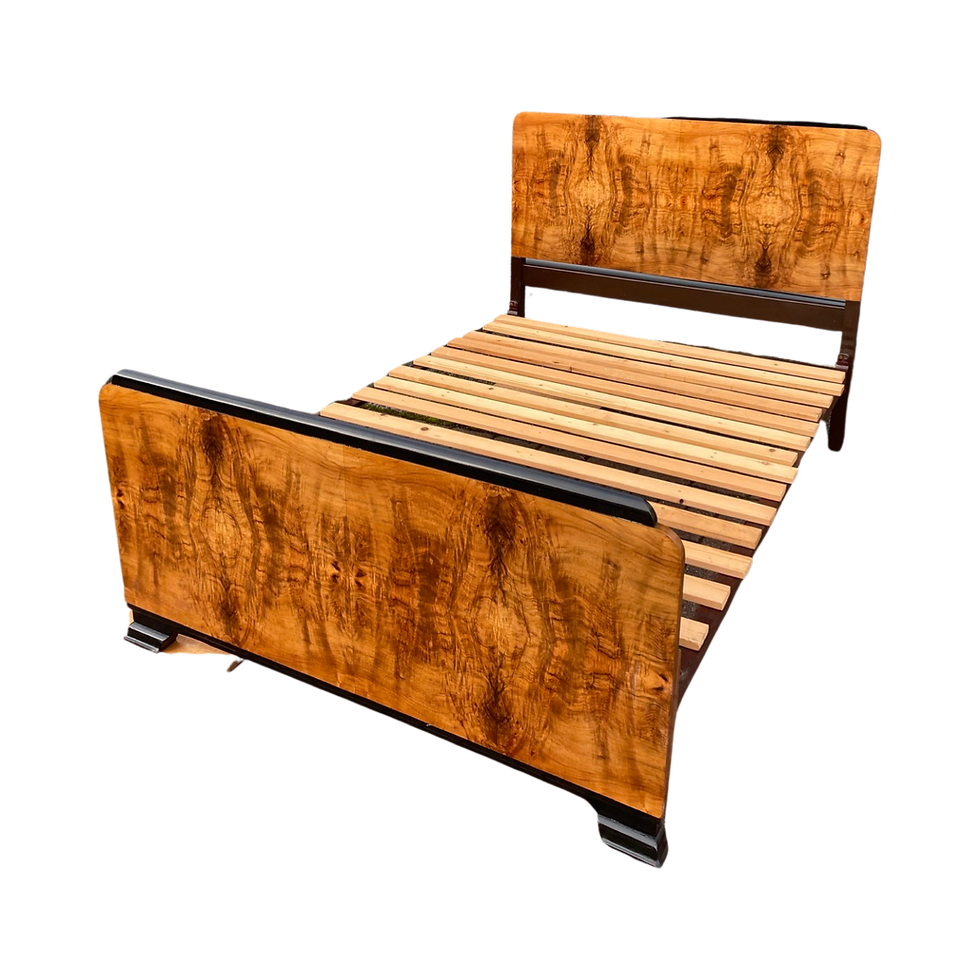 Thumbnail: Art Deco Figured Walnut Double Bed