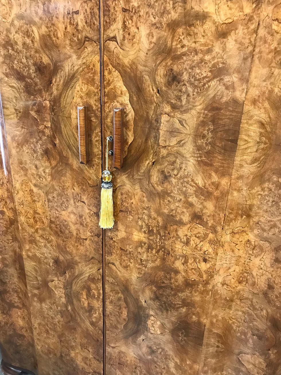 Thumbnail: 1930s Art Deco Burr Walnut Double Wardrobe
