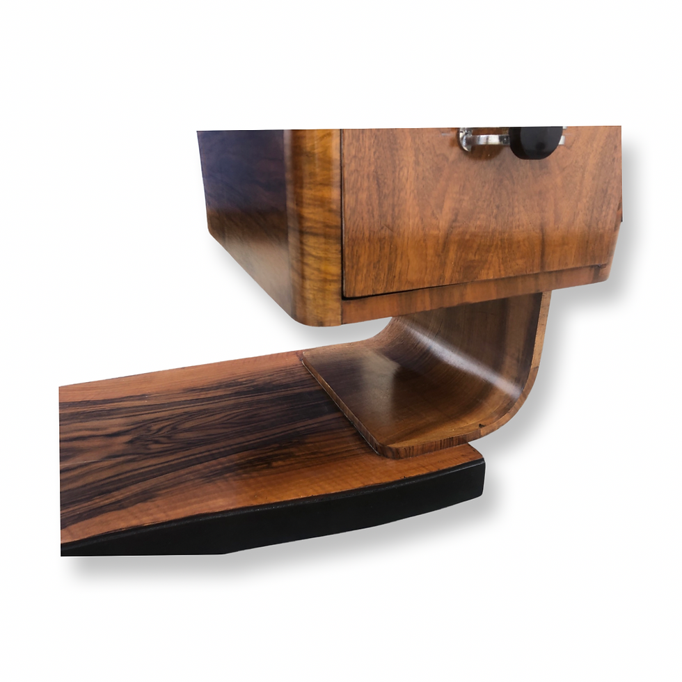 Thumbnail: A French Art Deco figured walnut “u” base dressing table