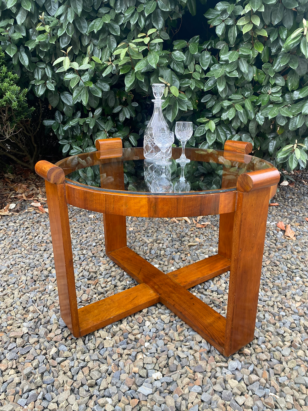 Thumbnail: Art Deco Walnut and glass Coffee Table