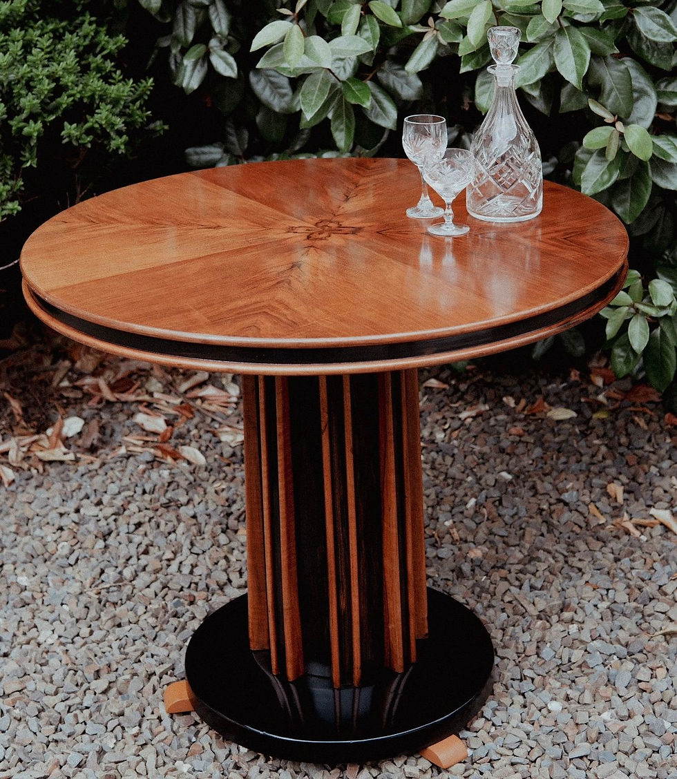 Thumbnail: Art Deco walnut fluted coffee table