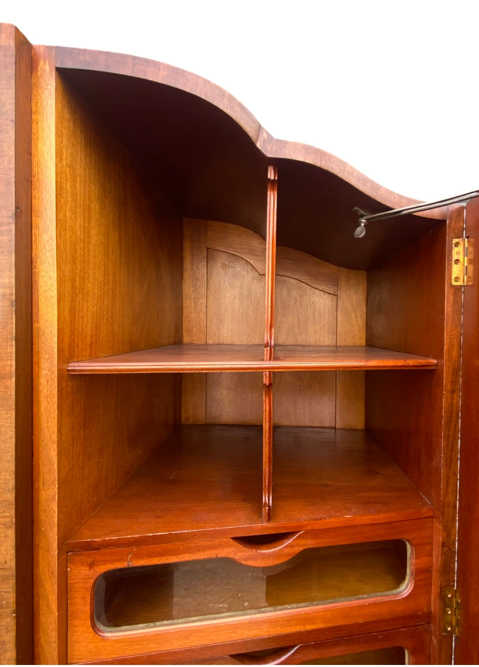 Thumbnail: 3 Door Burr Walnut Serpentine Fronted Art Deco Triple Wardrobe