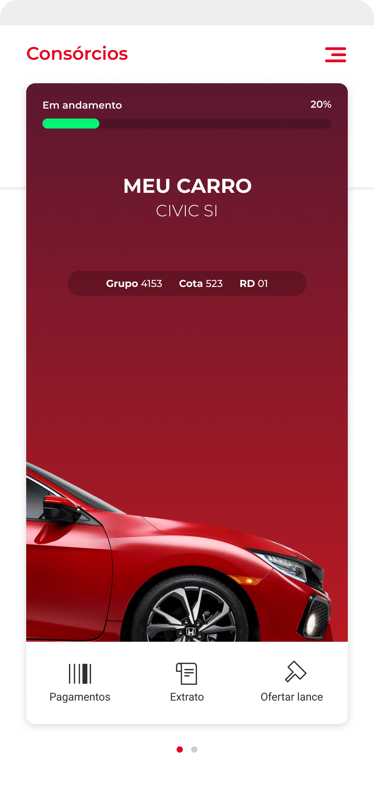 Honda App — visão geral do redesign