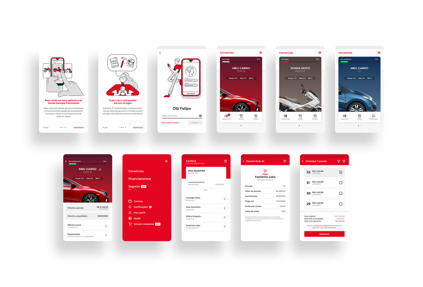 Honda App — mapa de serviço