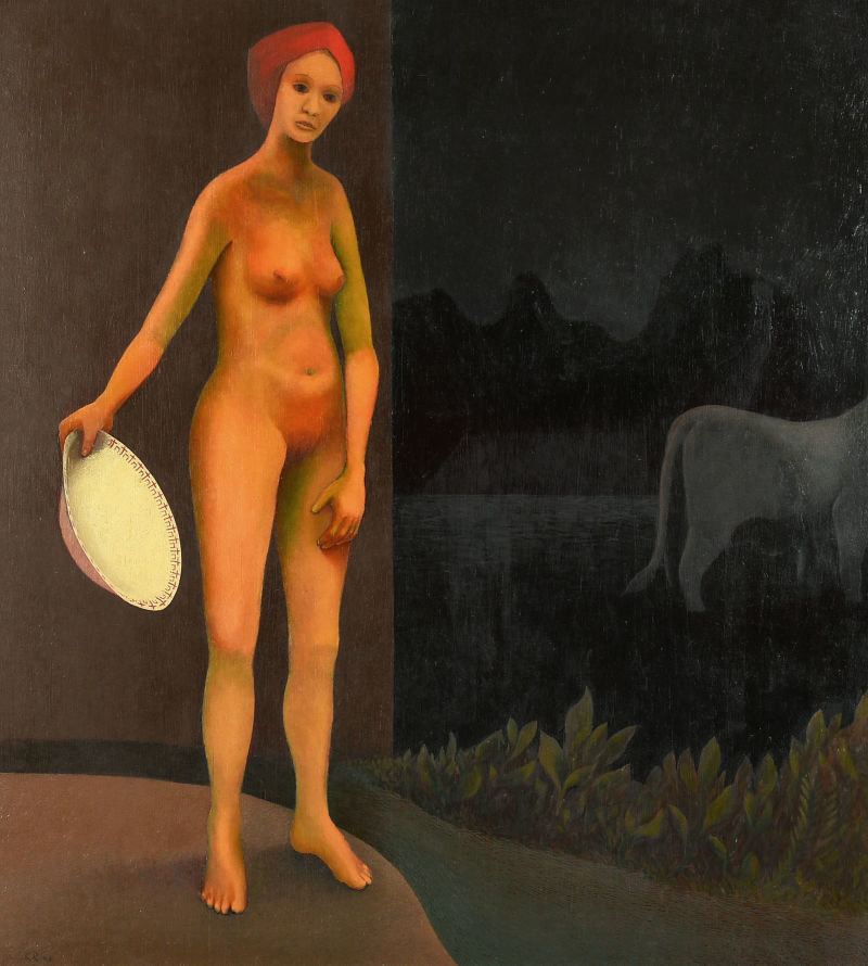 Nude Figure of a Woman Carrying a Bowl