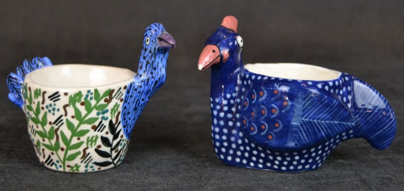 A Pair of Fowl Formed Egg Cups