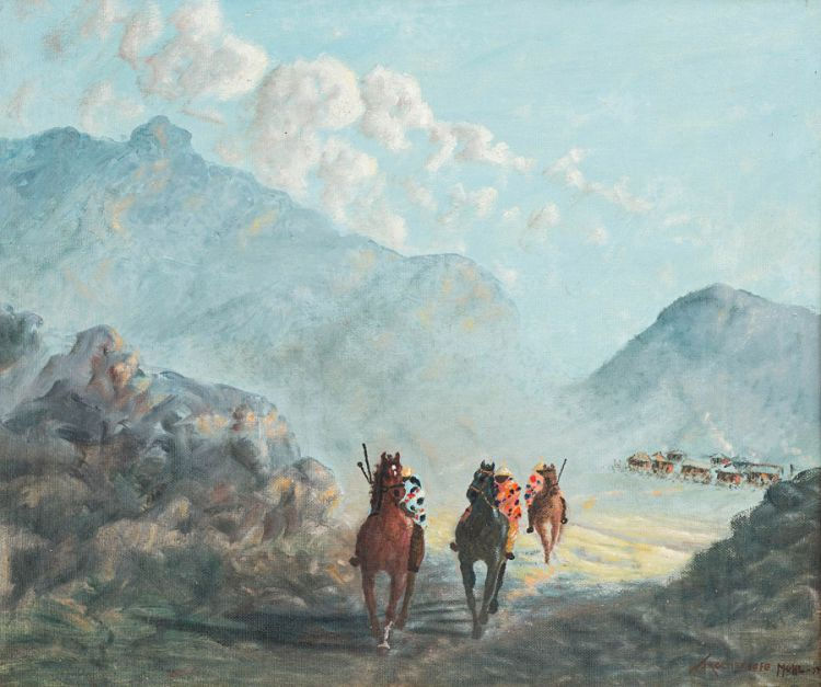 Blanketmen on Horse Back