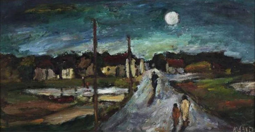 Figures Walking Along A Path