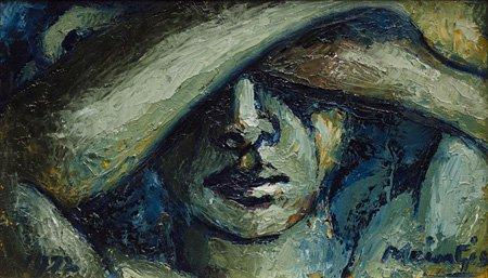 Kop met gekruisde arm