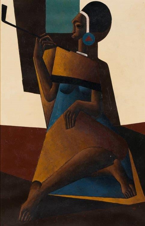 Seated Woman with a Pipe