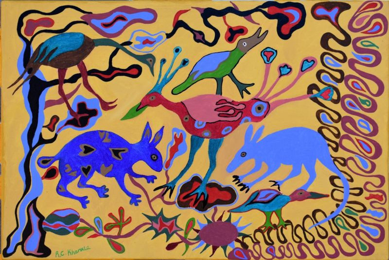 Secretary Bird and Hares