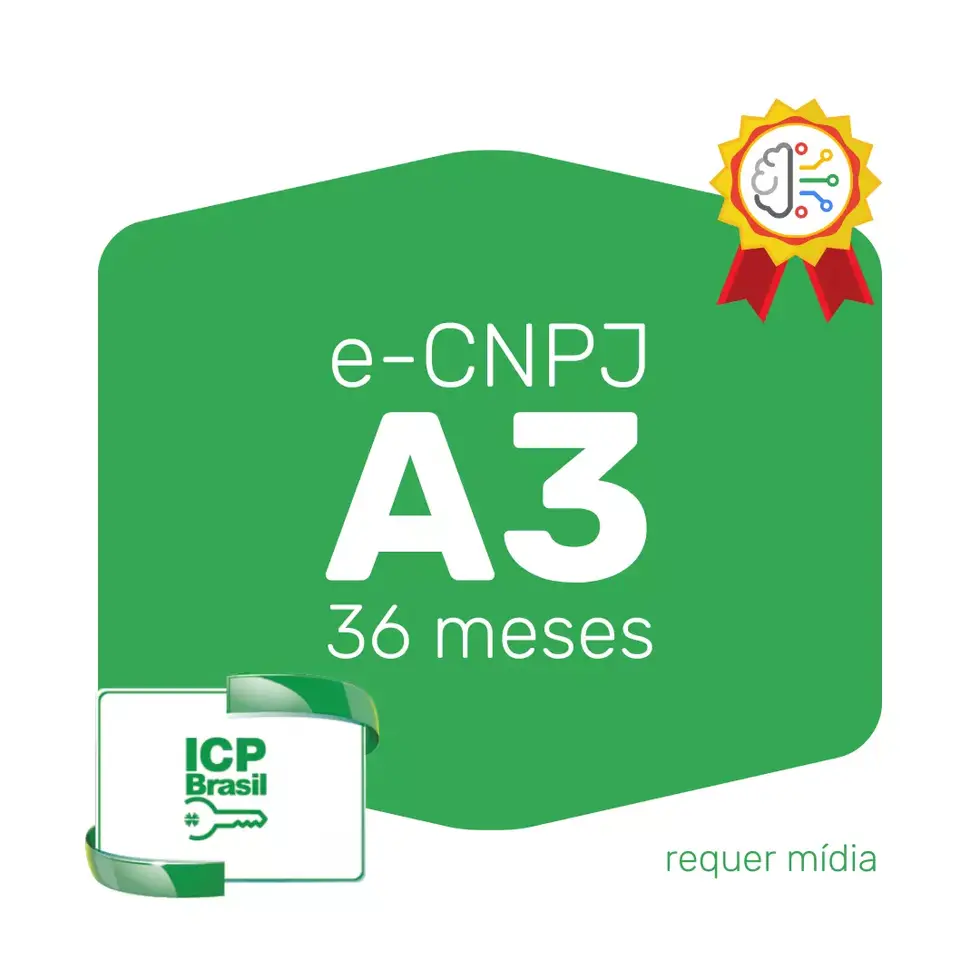Certificado Digital eCNPJ A3 36 Meses