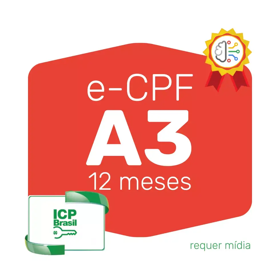 Certificado Digital eCPF A3 12 Meses