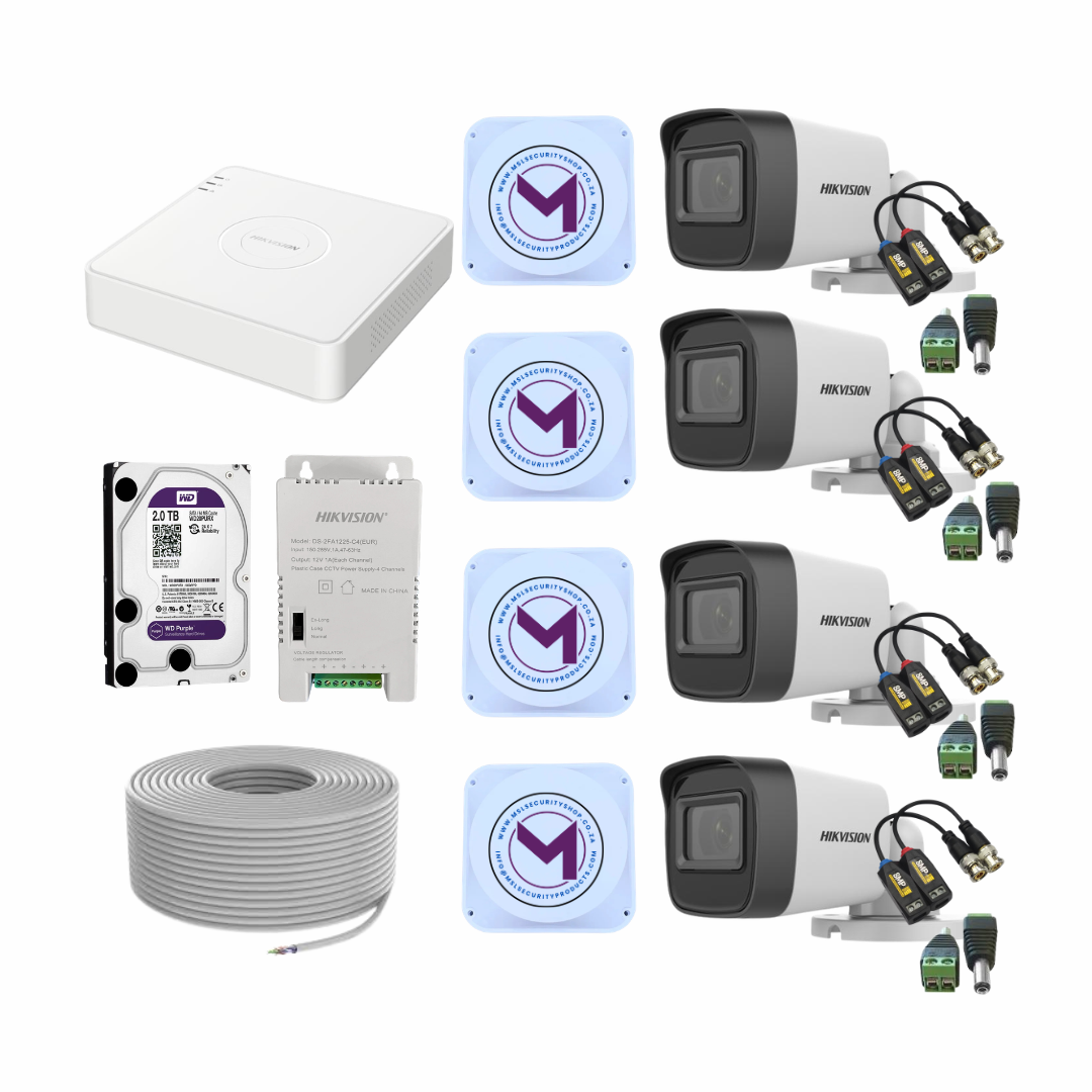 Hikvision 4 Channel 2MP 20m IR Standard Kit