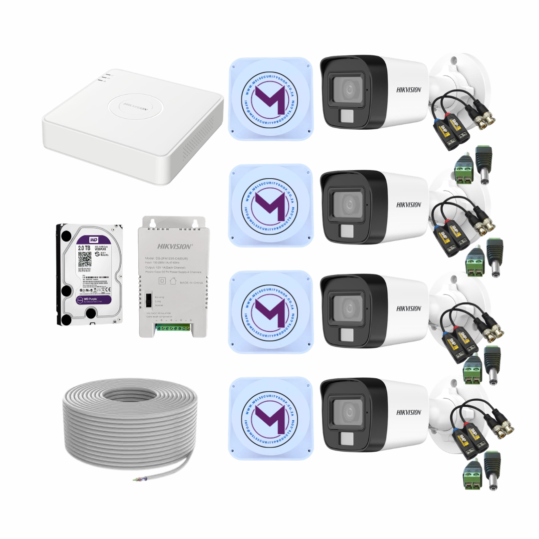 Hikvision 4 Channel 2MP 20m Smart Hybrid Light with Audio