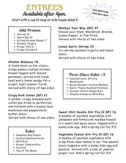 Entree Menu