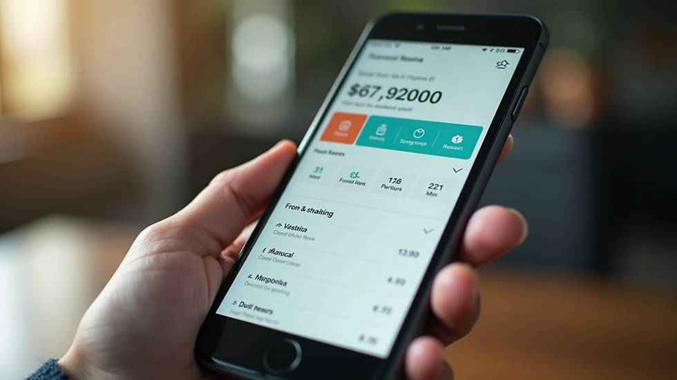 Close-up view of a smartphone screen showing a simple budgeting app