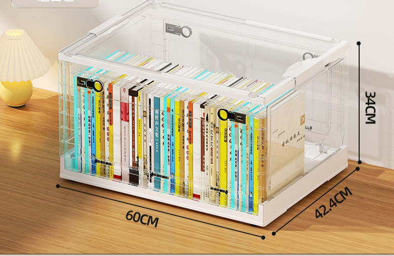 Miniature : Stackable Plastic Storage Bins with Lids and Latch Buckles, Transparent