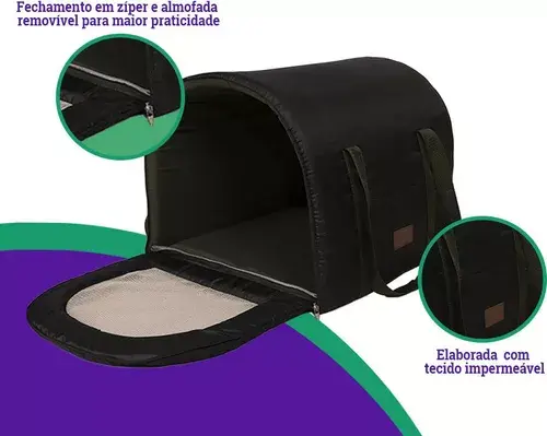 Miniatura: Bolsa De Transporte Cerrada Impermeable Pet, Negro