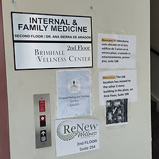 ReNew Wellness is located on 2nd floor. May use elevator or stairs.