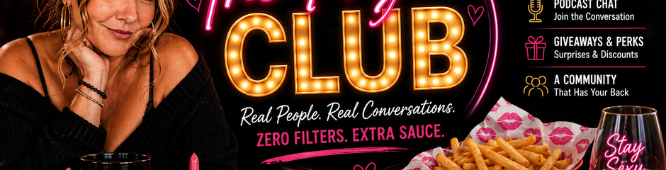 The Fry Club community banner with fries, neon sign, and welcoming community vibe.