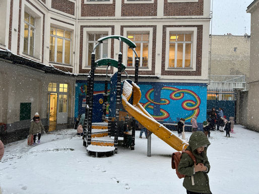 L'école sous la neige