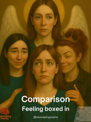 Characters from left to right: Autism, True Self, The Navigator, PDA.