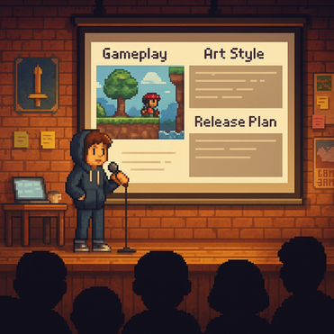 A developer pitching their game